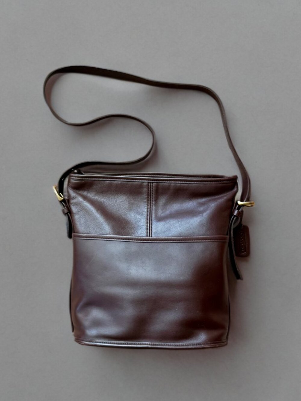 Coach Vintage Mahogany Brown Soho Bleecker Bucket Crossbody Bag 4153